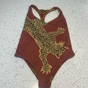 Cheetah one piece swim suit - reversible